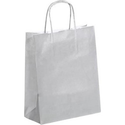Τσάντα Δώρου Χάρτινη 90gr 22x31cm Πιέτα 12cm Ασημί