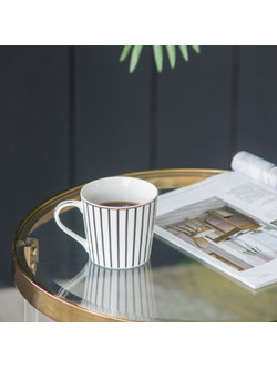Artekko Iqorser Κούπα Πορσελάνης Bone China σε με (13.5x9.5x9)cm Άσπρο/Μαύρο