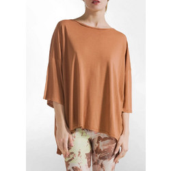 DEHA T-SHIRT OVERSIZE ΚΑΦΕ ΜΕ ΣΤΡΟΓΓΥΛΗ ΛΑΙΜΟΚΟΨΗ ΑΝΕΤΗ ΕΦΑΡΜΟΓΗ