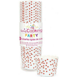 Scrap Cooking Θήκες για cupcake Red Stars (25 τεμ)