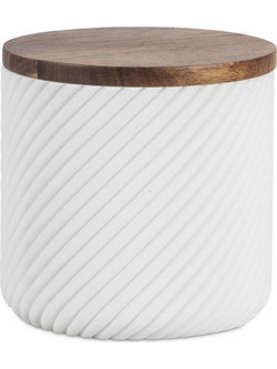 Andrea House - Κουτί Μπάνιου Polyresin Stripes Acacia Wood