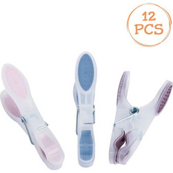 Μανταλάκια Softgrip Διάφανα Χρωματιστό Χερούλι 8cm - 12 τμχ