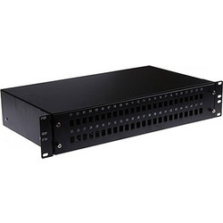 Masterlan ODF48SCSB, optic enclosure with patch panel and splice tray, 2U, 19" Black