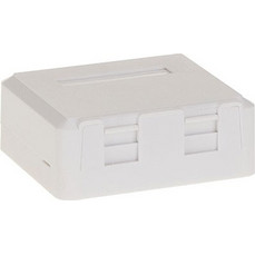 Eurolan LY-SB04A UTP socket on surface, 2x RJ45, white, Cat5e