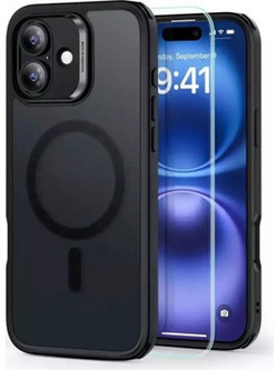 ESR Classic Hybrid HaloLock Magsafe Back Cover Tempered Glass 0.3mm Σετ με Τζαμάκι για iPhone 16 Frosted Black