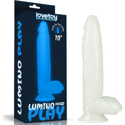 Lovetoy Lumino Play Glow In The Dark Ρεαλιστικό Dildo με Βεντούζα & Όρχεις 26cm Μπλε