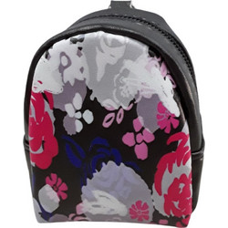 Πορτοφόλι - Μπρελόκ Tesoro Pu Leather Διακάκης Pink Black Flowers 582127