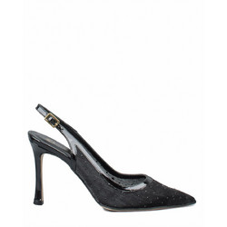 Mourtzi Γόβες Slingback με Λεπτό Ψηλό Τακούνι & Στρας Μαύρες 85/85711