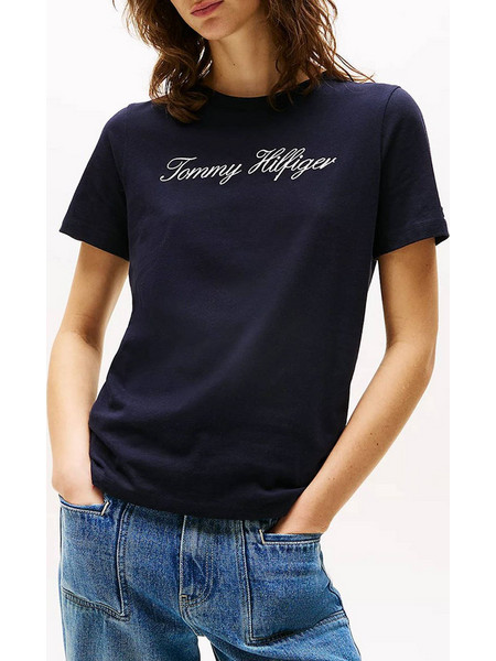 TOMMY HILFIGER NOS SCRIPT REGULAR C-NK SS WW0WW43459-02G DarkBlue