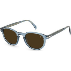 David Beckham DB 1007/S PJP/70 Ανδρικά Γυαλιά Ηλίου Στρογγυλά Κοκάλινα Μπλε με Καφέ Polarized Φακό
