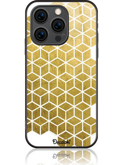 Gold Cubes Θήκη Κινητού Σχέδιο 50038 - iPhone, iPhone 14 Pro, Tempered Glass Case