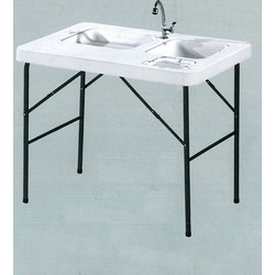 Fillet Blow Table Νεροχύτης και Γούρνα ΕΔ,LFN05 Ανθρακί, Άσπρο από PP - PC - ABS, Μέταλλο 101x66x81cm 1τμχ