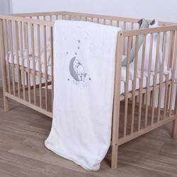 BimbiDreams Luna Κουβέρτα Κούνιας Βελουτέ 110x140 Μπεζ Γκρι