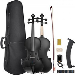 Βιολί VEVOR 355mm Μέγεθος Fiddle Set Solidwood για Αρχάριους με Θήκη Ρετσίνι Μαύρο