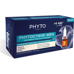 Phyto Phytocyane Progressive Treatment for Men Αμπούλες κατά της Τριχόπτωσης 12x5ml