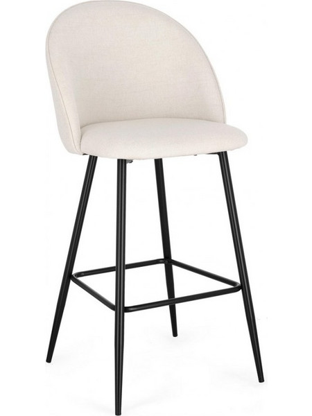 Bizzotto New Tanya Σκαμπώ Μπαρ Υφασμάτινο Λευκό 51x52x107