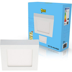 Τετράγωνο φωτιστικό οροφής 123led Dimmable, 17,7cm x 17,7cm (12W) | 3000-6000K | Επιτοίχια τοποθέτηση και εντοιχιζόμενο