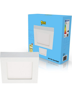 Τετράγωνο φωτιστικό οροφής 123led Dimmable, 17,7cm x 17,7cm (12W) | 3000-6000K | Επιτοίχια τοποθέτηση και εντοιχιζόμενο