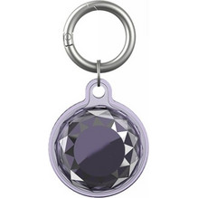 Θήκη σιλικόνης για AirTag αδιάβροχη με μπρελόκ Transparent Purple