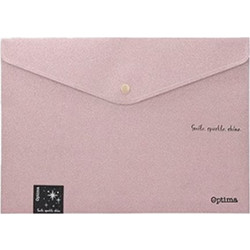 Optima - Φάκελος Κουμπί Glitter A4, Pink 120373
