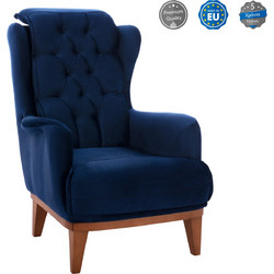 HomeMarkt Μπερζέρα Βελούδινη Μπλε HM9313.18