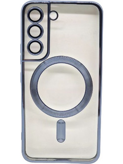 Magsafe Back Cover Σιλικόνης Διάφανο/Γαλάζιο (Galaxy S22)