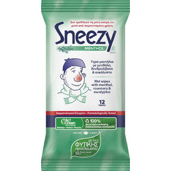 Sneezy Υγρά Μαντηλάκια για το Κρυολόγημα 12 Τεμάχια