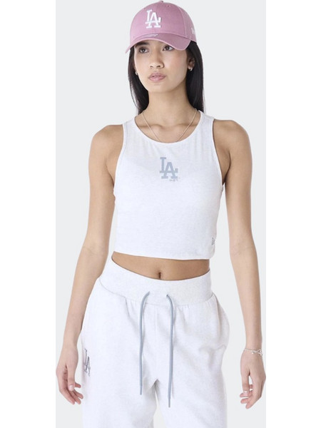NEW ERA LA Dodgers Womens MLB League Essential Pastel Grey Vest Γυναικείο Αμάνικο Top σε Γκρι Χρώμα