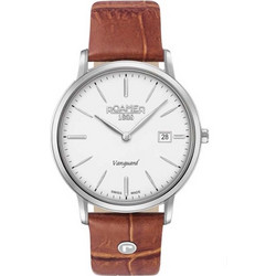 Roamer Ανδρικό Ρολόι με Καφέ Δερμάτινο Λουράκι R979809412509