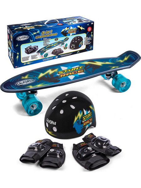 California - Skateboard with safety equipment (24300)