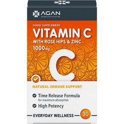 Samcos Agan Vitamin C 1000mg with Rose Hips & Zinc 30 Ταμπλέτες
