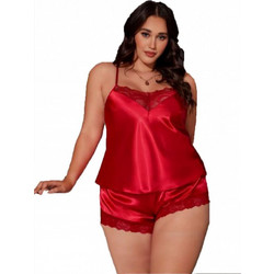 BABY DOLL ΣΑΤΕΝ BIG SIZE ΚΟΚΚΙΝΟ 10.000