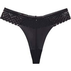 String με δαντέλα μαύρο Μαύρο