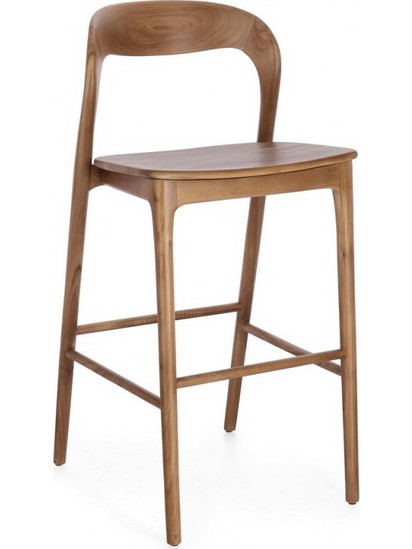 Bizzotto Miley Σκαμπώ Μπαρ Ξύλινο Teak Καφέ 48x51,5x102
