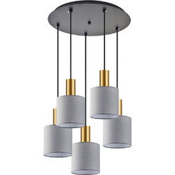 Home Lighting Κρεμαστό Φωτιστικό Οροφής Πολύφωτο Γκρι SE21-GM-4-5BL-SH2 77-8608