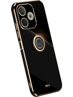 XINLI Θήκη Σιλικόνης Electroplating με Βάση Στήριξης για Oppo A5 Pro 4G (Global) / 5G (Global) / A5 Energy 5G (China) - Μαύρο