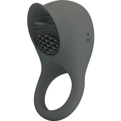 Pretty Love Nimbus Ring with Tongue Gray Ελαστικό Δαχτυλίδι Πέους Σιλικόνης με Δόνηση Γκρι