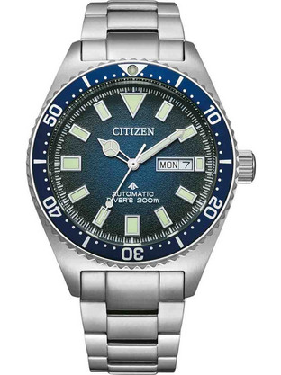 Citizen Promaster Ανδρικό Ρολόι Αυτόματο με Ασημί Μεταλλικό Μπρασελέ NY0129-58L