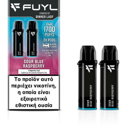 Sour Blue Raspberry Fuyl Disposable Prefilled Pods 20mg 850 Puffs (2pcs) - Dinner Lady
