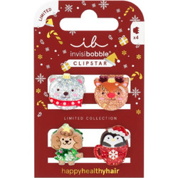 Invisibobble Invisibobble Clipstar Kids Holiday Mania Sparkle in a Cup-Παιδικά Κλαμεράκια, 4τμχ