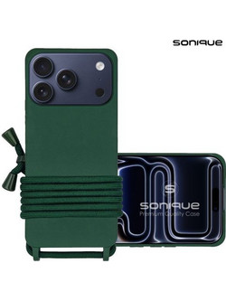 Θήκη Σιλικόνης με Κορδόνι CarryHang Sonique Apple iPhone 17 Pro Max Πράσινο Σκούρο