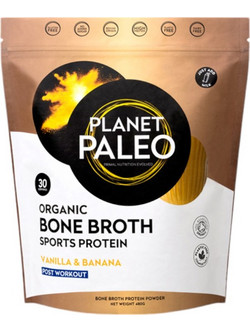 Planet Paleo Organic Bone Broth Sports Protein Vanilla Banana Πρωτεΐνη Χωρίς Λακτόζη & Γλουτένη 480gr