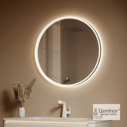 Luminor Fox Φωτιζόμενος καθρέφτης Led 40W 3983 Lumen O80 εκ Φινίρισμα Μαύρο