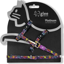 Glee Σαμαράκι Γάτας με Λουρί Harness/Leash Purple Boom One size