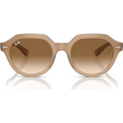 Ray-Ban RB4399 6166/51 Γυναικεία Γυαλιά Ηλίου Στρογγυλά Κοκάλινα Μπεζ με Καφέ Degradee Φακό