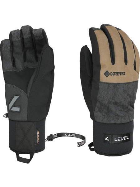 Level Matrix Gore-Tex Black Grey Men's Ski Gloves