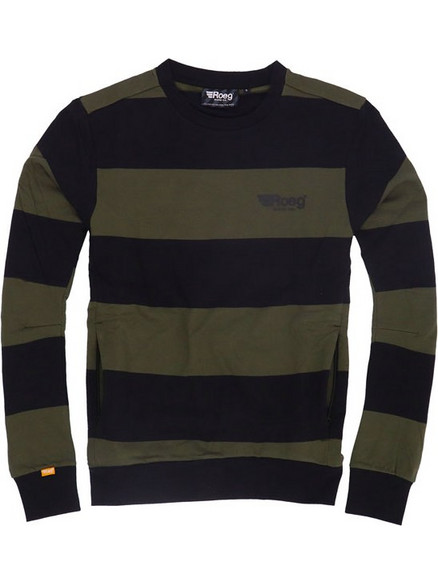 Roeg Shawn stripe sweatshirt army/black