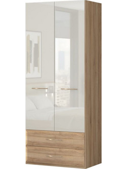 PoliHome Δίφυλλη Ντουλάπα Ρούχων Giallo 2D2S Λευκή 92x57x224cm 161636509