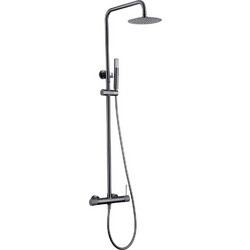 Στήλη Ντουζ Επεκτεινόμενη 2 Εξόδων Imex Line Black Gun Metal PVD Μπαταρία & Ανακλινόμενη Κεφαλή & Τηλέφωνο (BDD038/BGM)