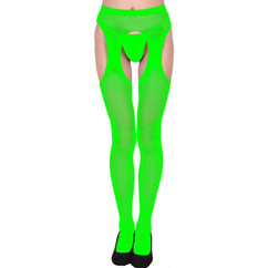 Hollow Net Tights Green